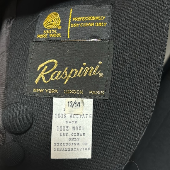 Raspini jacket and skirt dressy suit, vintage NWT, black size 13/14 gorgeous - Picture 7 of 10